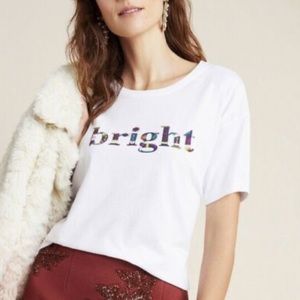 Maeve by Anthropologie “Bright” Embroidered Tee size Small